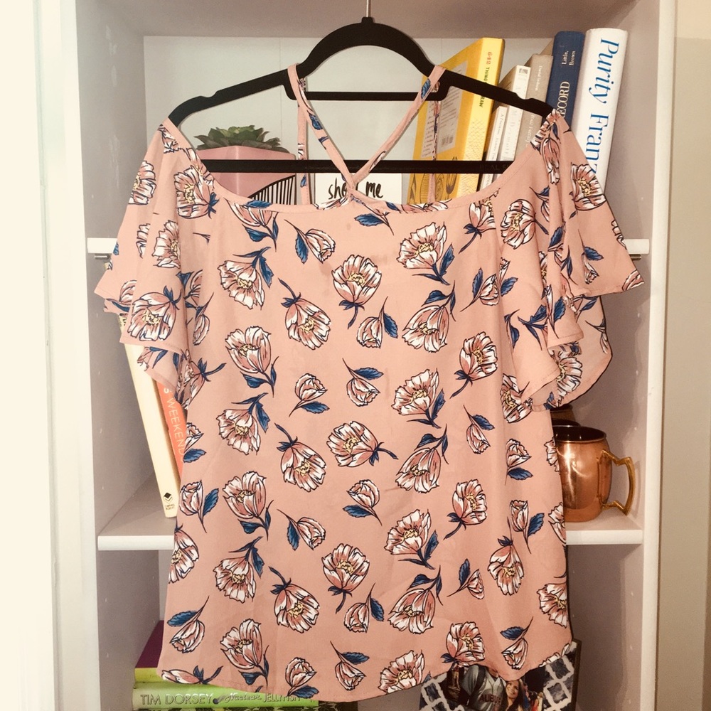 Off the Shoulder Floral Halter Style- Brand New